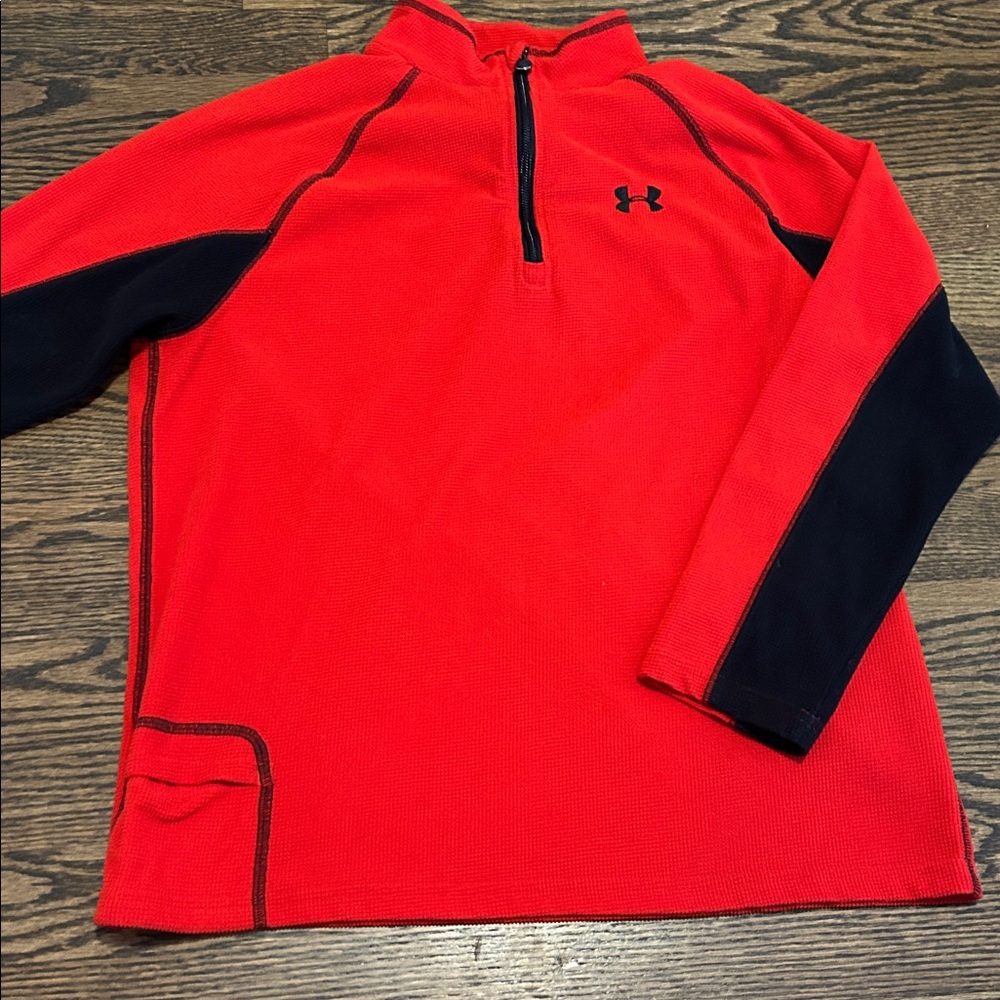Boys youth‎ large UA fleece jacket red k7055